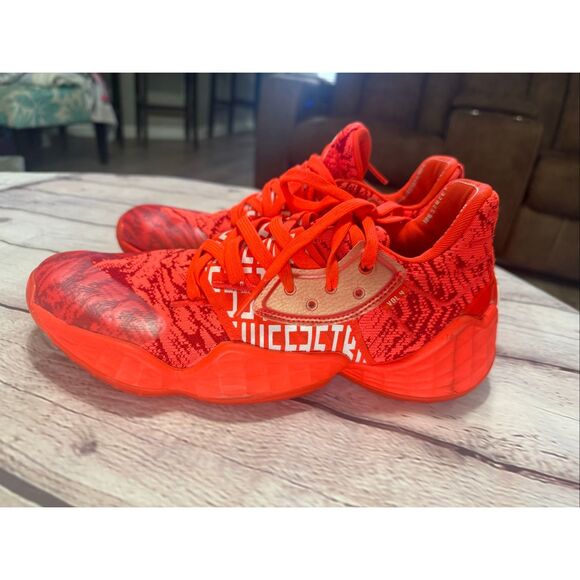 Adidas Harden Volume 4 Athletic Sneakers Solar Red Orange Bold Vibrant Mens 7.5 main image 4